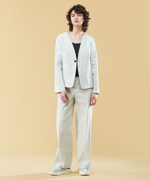 「DES PRES」 ノーカラージャケット 34 グレー レディース_画像4