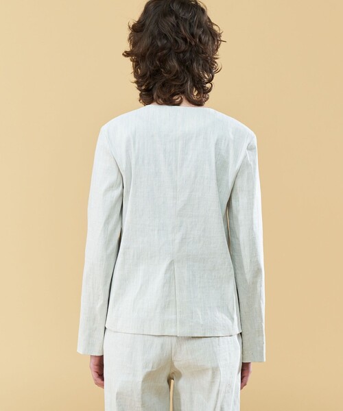 「DES PRES」 ノーカラージャケット 34 グレー レディース_画像7