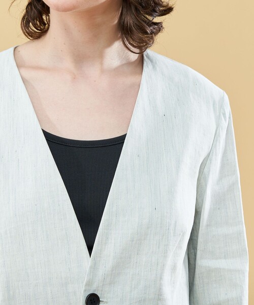 「DES PRES」 ノーカラージャケット 34 グレー レディース_画像9