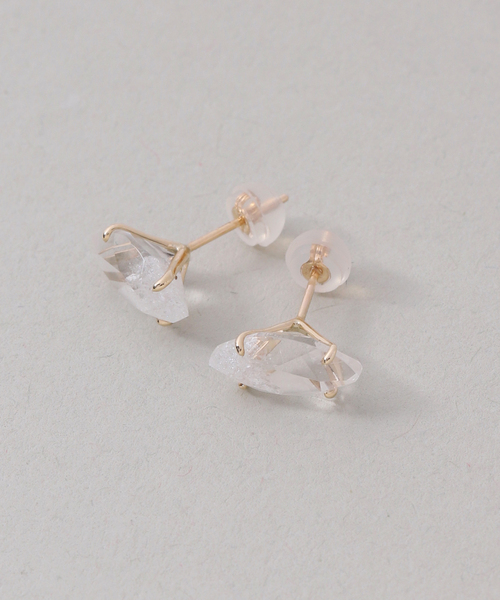 ピアス クラッシュクォーツピアス K10（両耳） レディースの画像