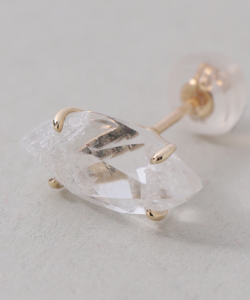 ピアス クラッシュクォーツピアス K10（両耳） レディースの画像