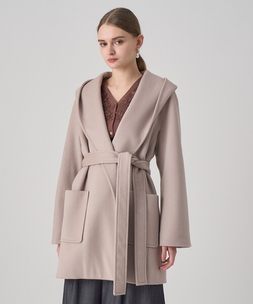 ANAYI（アナイ） コート アウター カシミヤ混フードガウンコート