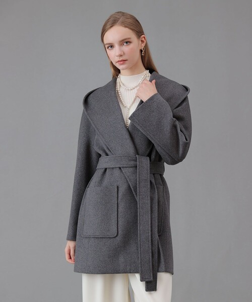 ANAYI（アナイ） コート アウター カシミヤ混フードガウンコート