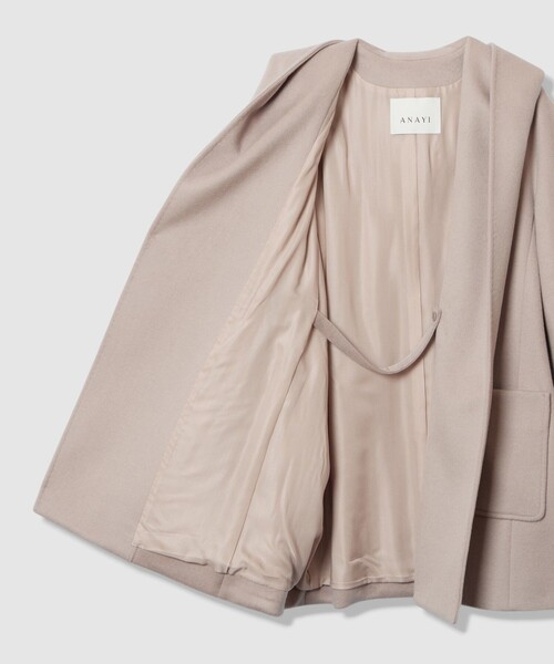 ANAYI（アナイ） コート アウター カシミヤ混フードガウンコート