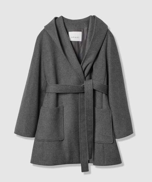 ANAYI（アナイ） コート アウター カシミヤ混フードガウンコート