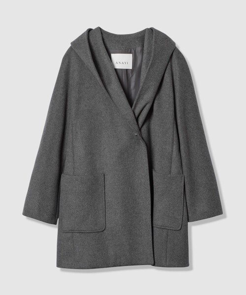 ANAYI（アナイ） コート アウター カシミヤ混フードガウンコート
