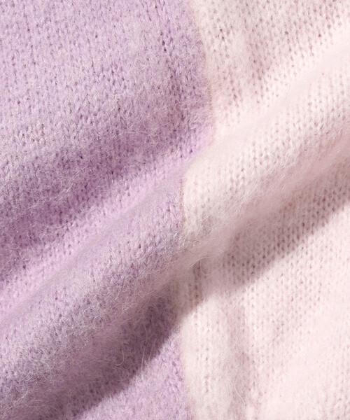 マメクロゴウチ  23AW ニット セーター ベスト アルパカ混 1 紫 中古・古着通販】mame kurogouchi (マメクロゴウチ) Drop Jacquard