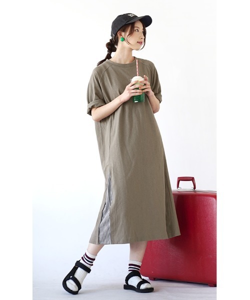 「e-zakkamania stores」 半袖ワンピース フリー ライトベージュ レディース_画像6