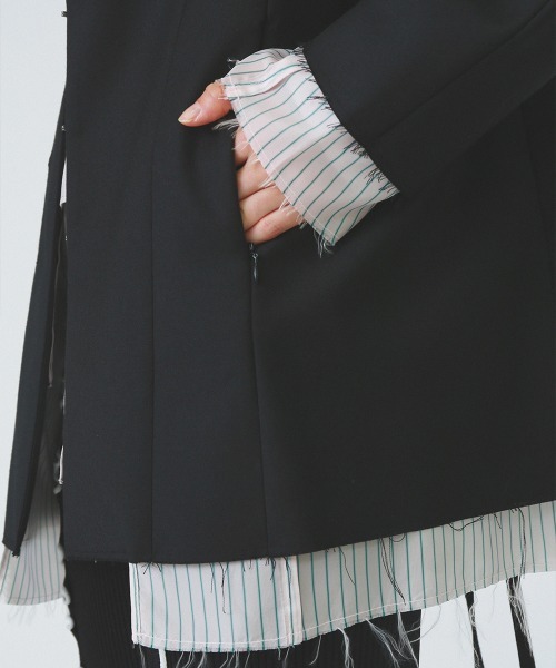 ジャケット テーラードジャケット 「soduk」invisible zip jacket レディースの画像