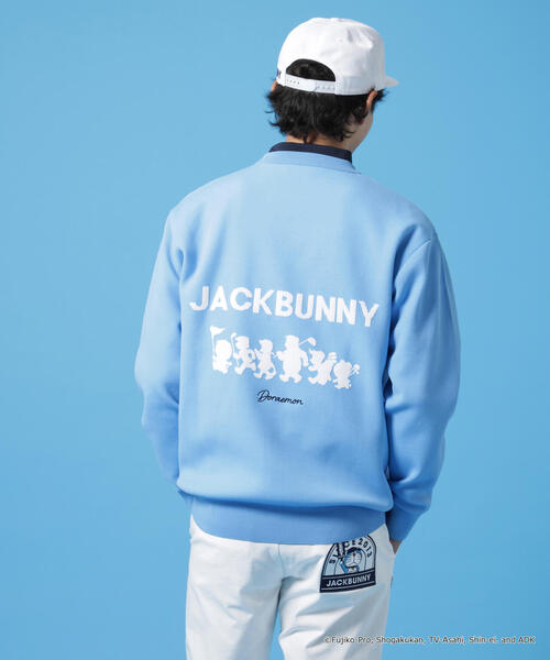 セーター ニット 「Jack Bunny!!」「ドラえもん」ダブルジャガードクルーネックニットプルオーバー メンズの画像