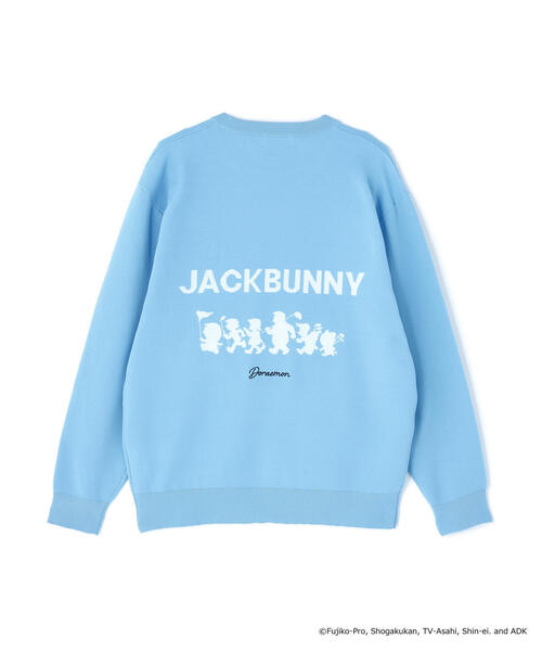 セーター ニット 「Jack Bunny!!」「ドラえもん」ダブルジャガードクルーネックニットプルオーバー メンズの画像