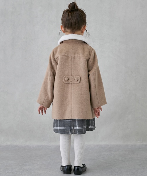 petit main コート アウター 「洗える」ファー衿ハートポケットコート