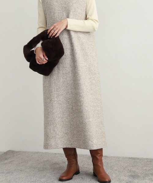 「URBAN RESEARCH DOORS」 ノースリーブワンピース MEDIUM ライトベージュ レディース_画像4