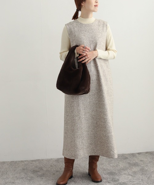 「URBAN RESEARCH DOORS」 ノースリーブワンピース MEDIUM ライトベージュ レディース_画像5