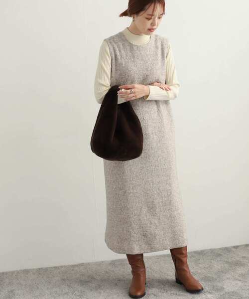 「URBAN RESEARCH DOORS」 ノースリーブワンピース MEDIUM ライトベージュ レディース_画像7