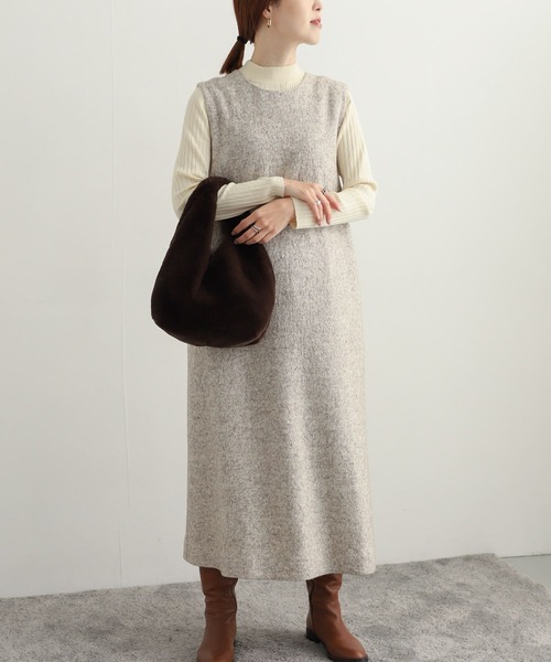 「URBAN RESEARCH DOORS」 ノースリーブワンピース MEDIUM ライトベージュ レディース_画像8