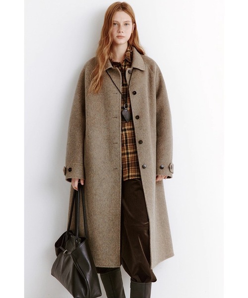 コート アウター ミックスウール ステンカラーロングコート FD25W067