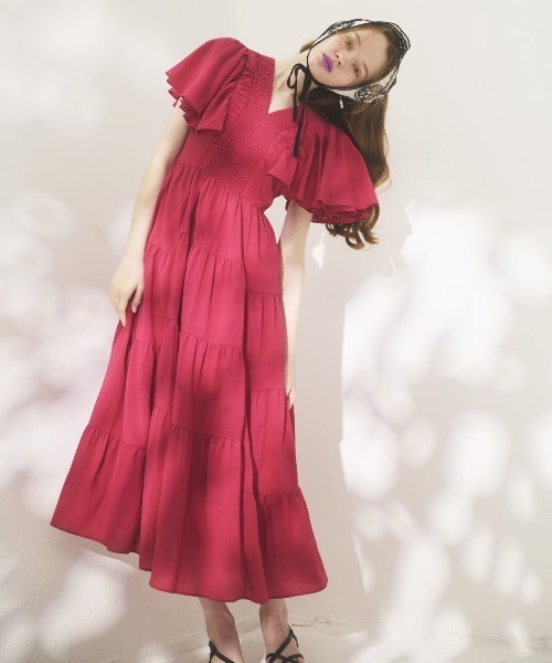 「AND COUTURE」 半袖ワンピース FREE オフホワイト レディースの画像