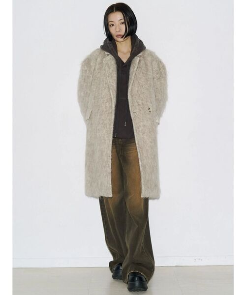 vequm シャギー ジャケット グレー セール】【VEQUM】SHAGGY JK CO（テーラードジャケット）｜VEQUM