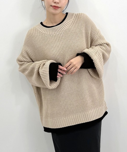 archivio フード付きニットセーター ベージュ COUP DE CHANCE（クードシャンス） ニット セーター 「手洗い可／日本