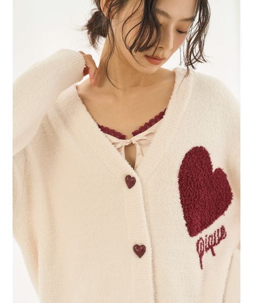 GELATO PIQUE ハートジャガードカーディガン S-M ユニセックス ONLINE限定】【UNISEX】ハートジャガードカーディガン｜ルームウェア
