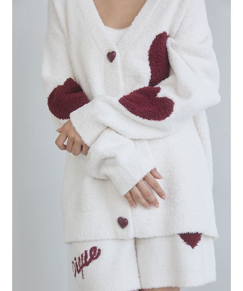 GELATO PIQUE ハートジャガードカーディガン S-M ユニセックス ONLINE限定】【UNISEX】ハートジャガードカーディガン｜ルームウェア