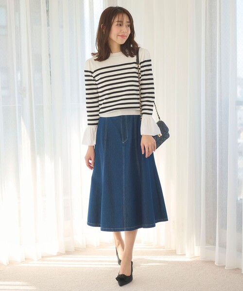 「Feroux」 長袖ニット F イエロー レディース_画像6