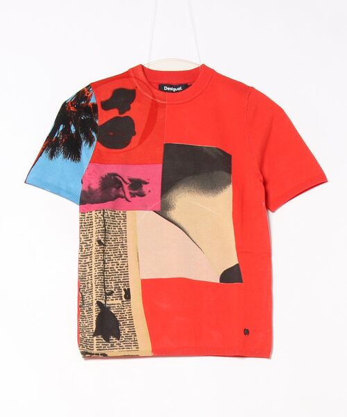 「Desigual」 半袖Tシャツ X-LARGE レッド レディース_画像5
