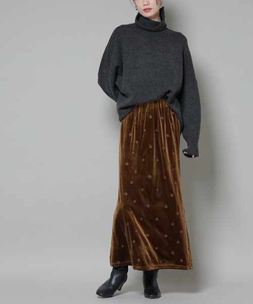 UN3D. 24年製 VELOUR KNIT SK ベロア ニット スカート UN3D. 24年製 VELOUR KNIT SK ベロア ニット スカート
