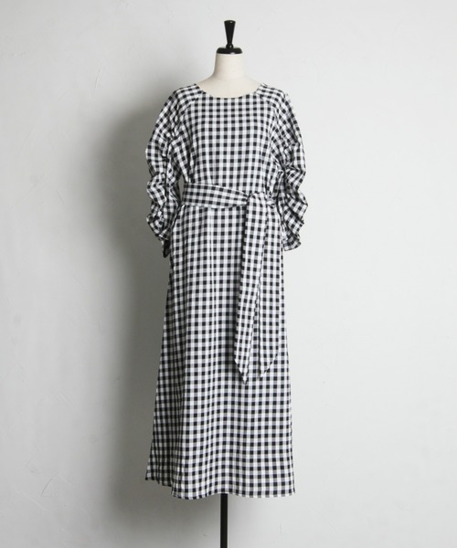 「&. NOSTALGIA」 7分袖ワンピース M ブラック レディース_画像2