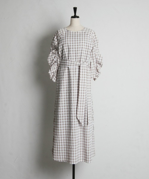 「&. NOSTALGIA」 7分袖ワンピース M ブラック レディース_画像3