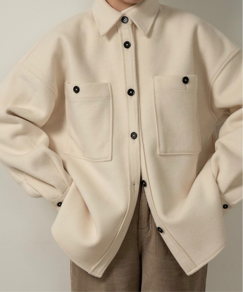 lawgy（ラウジー） コート アウター embroidery big pocket shirt like 