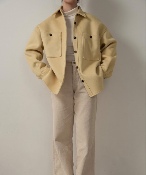 lawgy（ラウジー） コート アウター embroidery big pocket shirt like