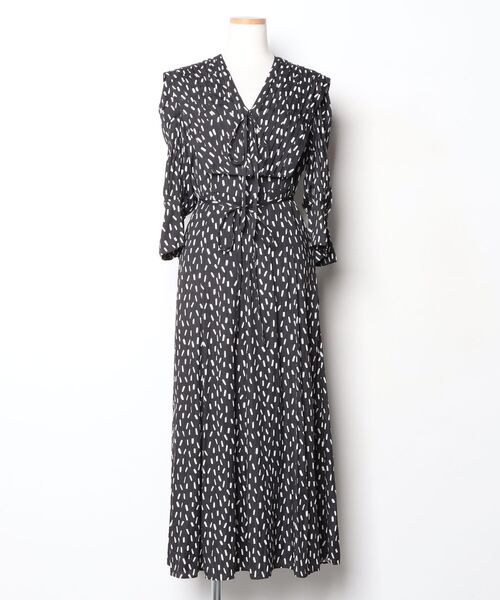 SNIDEL（スナイデル） 7分袖ワンピース 0 ブラック レディース