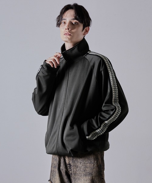 「CLEL」 ジャージブルゾン S ブラック メンズ_画像4