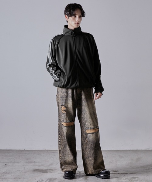 「CLEL」 ジャージブルゾン S ブラック メンズ_画像9