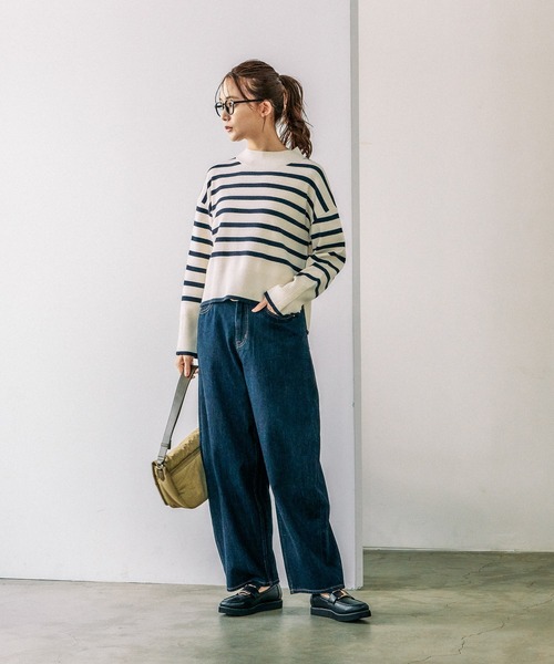 「GLOBAL WORK」 長袖ニット MEDIUM グレイッシュベージュ レディース_画像2