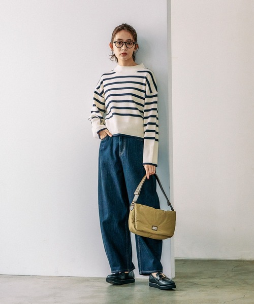 「GLOBAL WORK」 長袖ニット MEDIUM グレイッシュベージュ レディース_画像5