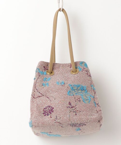 「SOULEIADO」 刺繍ハンドバッグ - ピンク レディース_画像2