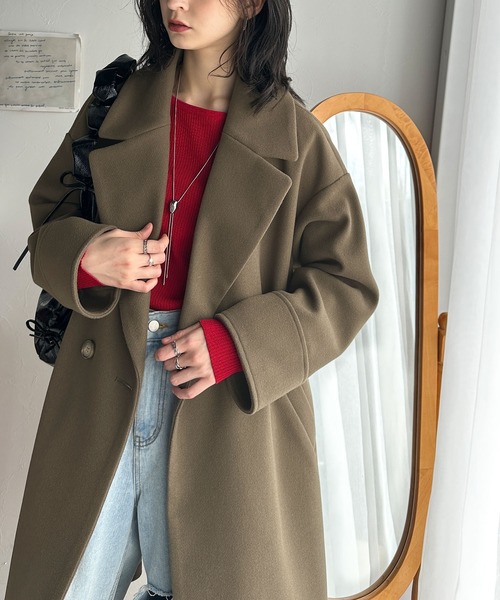 「classicalelf」 チェスターコート LARGE モカ レディース_画像3