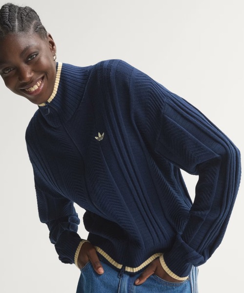 デッドストック 90s PIA SPORTS 麻混 ニット セーター Ⅳ XL adidas（アディダス） ニット セーター 「adidas」CABLE KNIT FIREBIRD