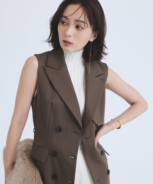 「anuans」 ノースリーブワンピース SMALL ネイビー レディース
