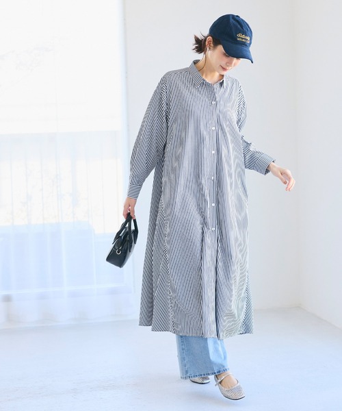 coca（コカ） ワンピース ストライプボリュームシャツワンピース