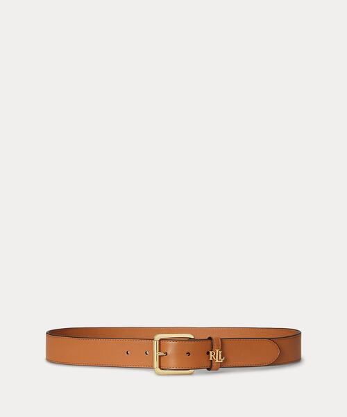 Lauren Ralph Lauren ベージュ レザー ベルト XS LAUREN RALPH LAUREN（ローレン ラルフローレン） ベルト ロゴキーパー
