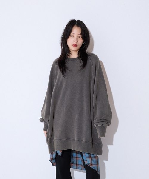 「JEANASIS」 スウェットカットソー LARGE グレイッシュベージュ レディース_画像6