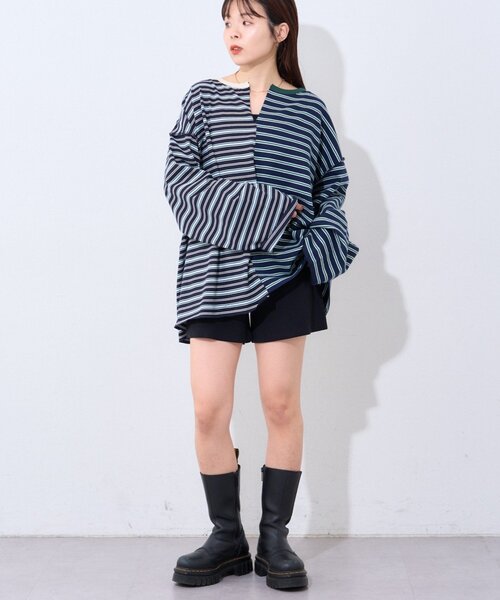 etsinta（エシンタ） tシャツ 「etsinta」マルチボーダーリメイクtee