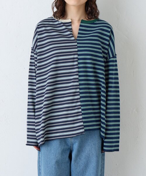 etsinta（エシンタ） tシャツ 「etsinta」マルチボーダーリメイクtee