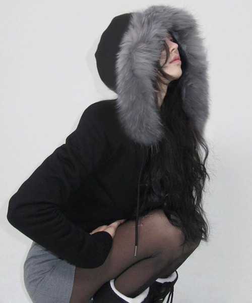 「MEMECLE」 ジップアップパーカー M グレー レディース_画像5