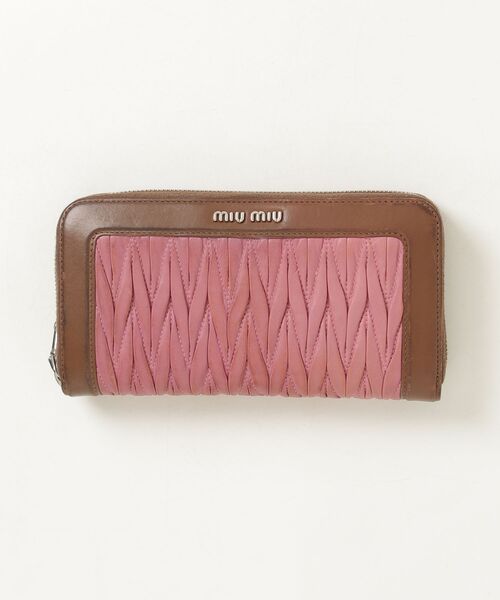 ミュウミュウ マテラッセレザーウォレット 財布・ピンク　miumiu miu miu（ミュウミュウ） 財布 - ピンク レディース : ZOZOTOWN Yahoo