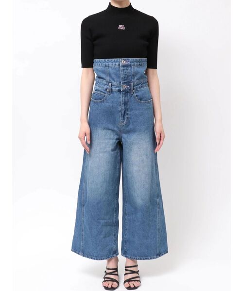 【美品】MERCURY DUO パールデニムパンツ　ハイウエスト　ワイド MERCURYDUO（マーキュリーデュオ） パンツ 「EMILY IN PARISコラボ